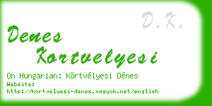 denes kortvelyesi business card